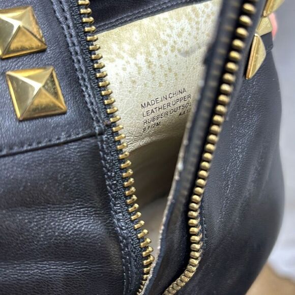 Michael Kors MK Aria gold studded black leather boot 9.5 in box - Picture 9 of 12